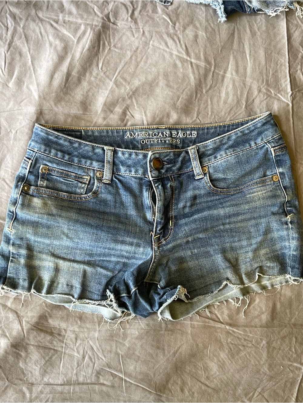 American Eagle Outfitters Light Blue Distressed Denim Cutoff Shorts